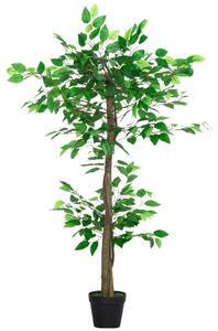 Outsunny Pianta Artificiale Albero del Tè con 546 Foglie Realistiche e Vaso Cemento 120 cm Verde | Aosom Italy
