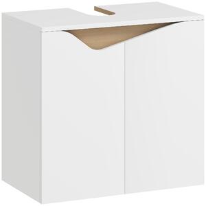 HOMCOM Mobile Sottolavabo con 2 Ante Ammortizzate per Lavabo Senza Piedistallo, 60x35x57.9 cm, Bianco | Aosom Italy