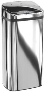 HOMCOM Bidone per Rifiuti da 40L con Sensore per Apertura e Chiusura Automatica, 33x25x70 cm, Argento | Aosom Italy