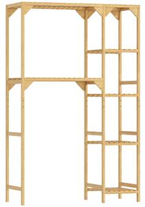 HOMCOM Mobile Sopra Lavatrice a 7 Ripiani con Spazio Regolabile, in Bambù, 100x40x157 cm, color Legno | Aosom Italy
