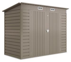 Outsunny Capanno Porta Attrezzi con 2 Prese d'Aria e Chiavistello, in Acciaio, 249x121x183 cm, Grigio Chiaro | Aosom Italy