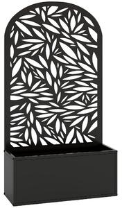 Outsunny Fioriera con Traliccio ad Arco per Rampicanti e Fori di Drenaggio, in Metallo, 61x23x113 cm, Nero | Aosom Italy