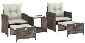Outsunny Set Salotto da Giardino Mobili da Giardino 5 Pezzi Salvaspazio Marrone | Aosom Italy
