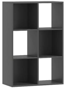 HOMCOM Libreria a Cubi con 6 Ripiani Portaoggetti in Legno dal Design Rustico, 61.5x29.5x91.5 cm, Nero | Aosom Italy