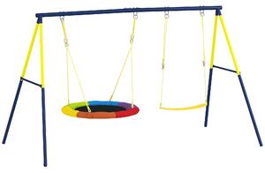 AIYAPLAY Set di Altalene per Bambini Parco Giochi da Esterno, Multicolore | Aosom Italy