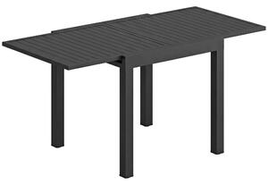 Outsunny Tavolo da Giardino a Doghe Allungabile per 4-6 Persone, in Alluminio, 80-160x80x75 cm, Nero | Aosom Italy