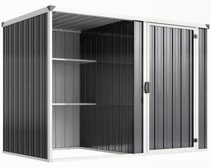 Outsunny Capanno da Giardino in Acciaio Zincato, Porta Bloccabile, 231 x 125 x 162 cm, Grigio | Aosom Italy