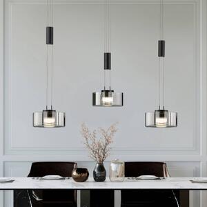 FISCHER & HONSEL Lampada a sospensione Lavin, dimmerabile, Nero, Soggiorno / Sala da pranzo, Metallo, Moderno, Lampada a sospensione