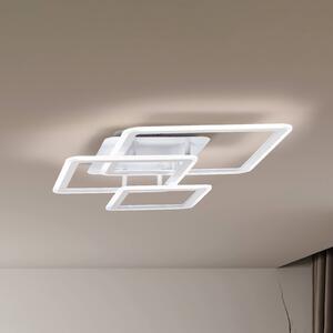 FISCHER & HONSEL Plafoniera soffitto Gelder, dimmerabile, Bianco / Opale, Soggiorno / Sala da pranzo, Metallo, Moderno, Plafoniera