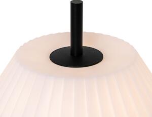 Lampada da tavolo per esterno nera con paralume bianco IP44 - Robbert