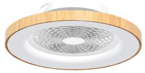 Ventilatore da soffitto LED Tibet, color legno, silenzioso - Mantra Mantra Iluminación, Tibet, dimmerabile, Soggiorno, Metallo, Moderno