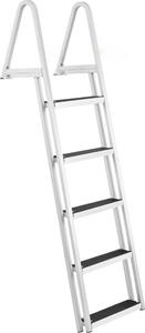 Scaletta rimovibile per barche - 5 gradini - portata 159 kg - 610x455x1825 mm - ausilio per la salita stabile e sicura - ideale per barche e piscine