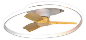 Ventilatore da soffitto LED Ocean bianco/legno DC silenzioso CCT Mantra Iluminación, Ocean, dimmerabile, Bianco, Soggiorno, Plastica, Moderno