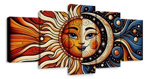 Quadri 5 pezzi – Sole e luna