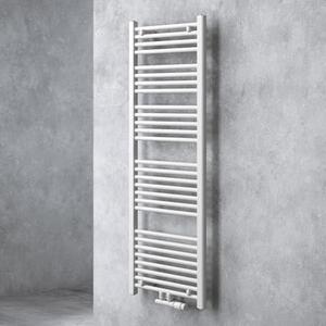 Doporro Radiatore da Bagno 140x50cm, Radiatore Piatto Termoarredo da Bagno Riscaldamento Elettrico o da Acqua Calda RHE Portasciugamani in Acciaio, Bianco