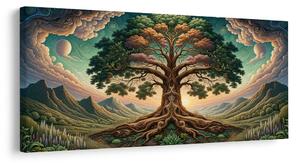 Quadro su tela – Misterioso albero della vita sotto il cielo