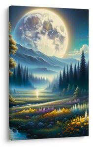 Quadro su tela – Natura notturna tranquilla con fiume