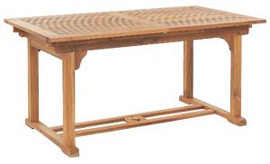 Tavolo da pranzo da giardino in legno di acacia 160/220 x 90 cm forato per ombrellone allungabile Design tradizionale Beliani