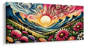 Quadro su tela – Montagne multicolori all’alba