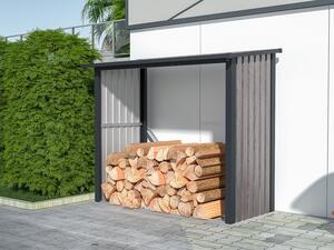 Casetta per legna in Acciaio galvanizzato effetto legno 1,98m3 2,5 steri L182xP89xH156cm - BIRWOOD