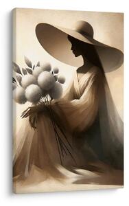 Quadro su tela – Donna elegante con fiore