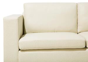 Divano a 2 posti con divano a due posti rivestimento in pelle beige gambe cromate design retrò Beliani