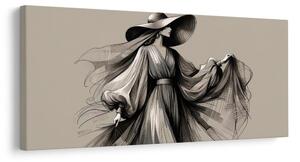 Quadro su tela – Silhouette di donna alla moda