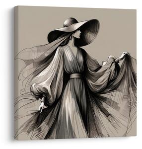 Quadro su tela – Donna in abito fluente