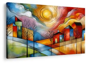 Quadro su tela – Villaggio colorato