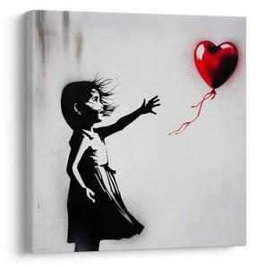 Quadro su tela – Cuore nel vento street art