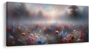 Quadro su tela – Nebbia mattutina sopra i fiori