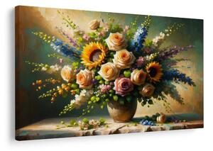 Quadro su tela – Bouquet floreale romantico