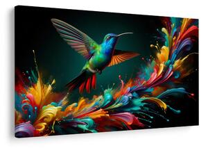 Quadro su tela – Colibrì colorato in volo