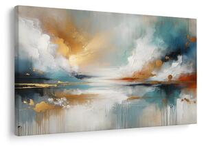 Quadro su tela – Cielo dorato sull’acqua