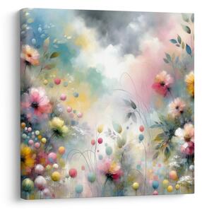Quadro su tela – Fiori colorati in acquarello