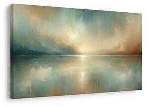 Quadro su tela – Lago tranquillo al tramonto