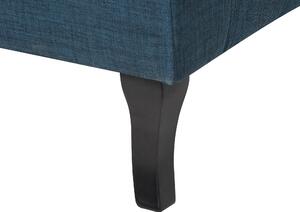 Sedia Wingback con gambe nere imbottite blu in stile scandinavo Beliani