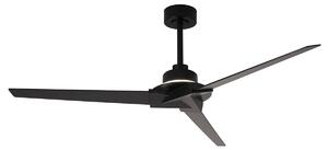 Ventilatore da soffitto LED Brisa Mini nero/legno silenzioso Mantra Iluminación, Brisa Mini, dimmerabile, Nero, Bagno, Legno, Moderno