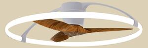 Ventilatore da soffitto LED intelligente Nepal, argento/noce Mantra Iluminación, Nepal, dimmerabile, Legno, Soggiorno, Metallo, Moderno