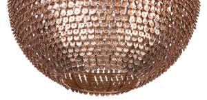 Lampada a sospensione a forma di globo in metallo color rame con squame scintillanti Beliani