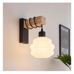 Brilagi - Lampada da parete WOOD GLASS 1xE27/60W/230V pino/nero/bianco