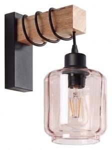 Brilagi - Applique WOOD GLASS 1xE27/60W/230V pino/nero/fumé beige
