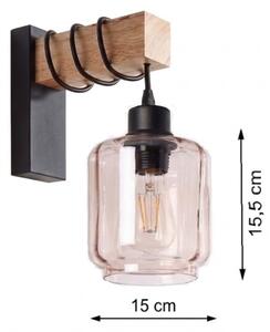 Brilagi - Applique WOOD GLASS 1xE27/60W/230V pino/nero/fumé beige