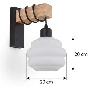 Brilagi - Lampada da parete WOOD GLASS 1xE27/60W/230V pino/nero/bianco