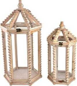 Set di lanterne in legno Lokke LOKKE 32x27,5x65 cm e 23x19,5x49 cm, colore naturale, 2 pezzi