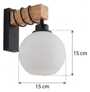 Brilagi - Applique WOOD GLASS 1xE27/60W/230V pino/nero/bianco