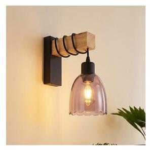 Brilagi - Applique WOOD GLASS 1xE27/60W/230V pino/nero/beige fumé