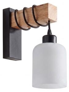 Brilagi - Lampada da parete WOOD GLASS 1xE27/60W/230V pino/nero/bianco
