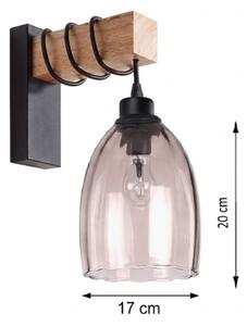 Brilagi - Applique WOOD GLASS 1xE27/60W/230V pino/nero/beige fumé