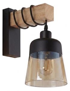 Brilagi - Lampada da parete WOOD GLASS 1xE27/60W/230V pino/nero/marrone fumé